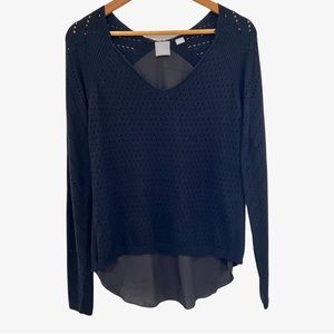 Zero Degrees Celsius Black V-Neck Cashmere Sweater S ($230)
